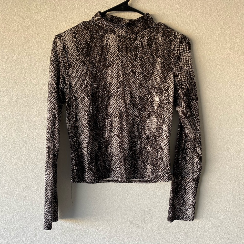 Snake Print Turtleneck Long Sleeve